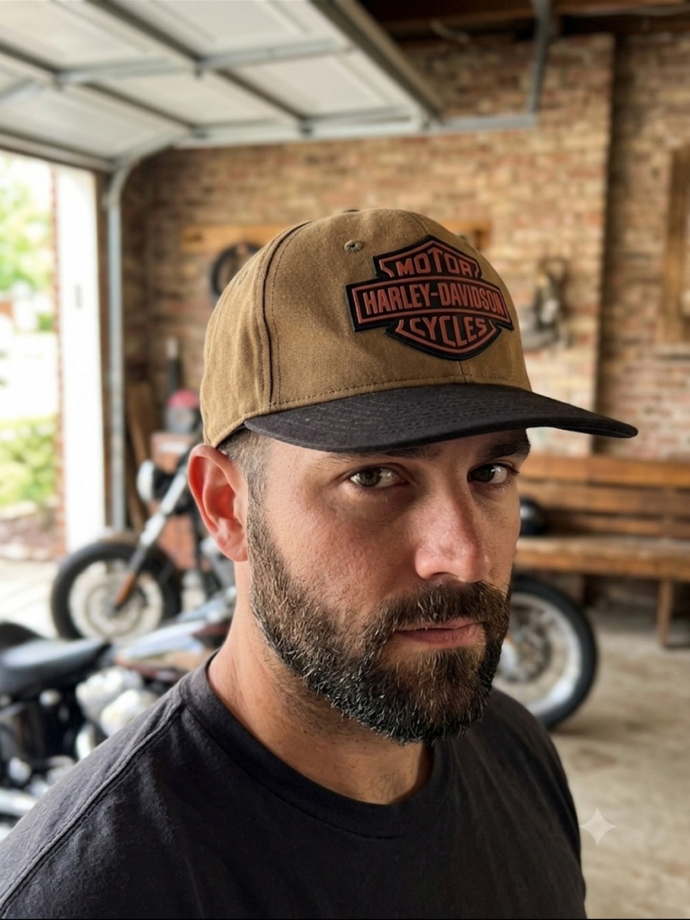 Harley-Davidson Bar & Shield Logo Baseball Cap Brown Black Size 2XL 100% Cotton